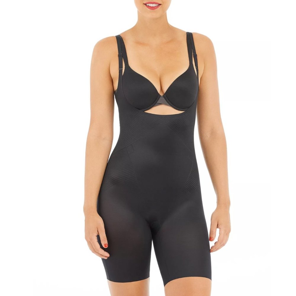 SPANX Thinstincts Open Bust Mid Thigh Bodysuit